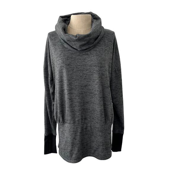 Athleta Grey Robin Cowl Neck Pullover Sweatshirt XS Batwing Fit Loungewear - Picture 2 of 6